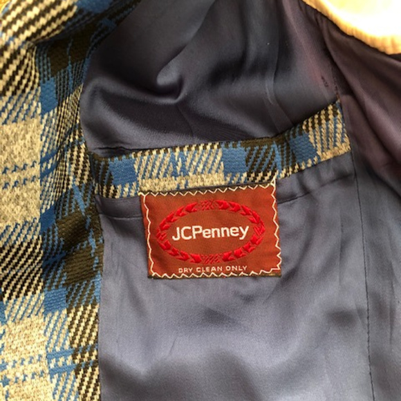 *SOLD!* Mad Men style VINTAGE plaid blazer, 42R - Picture 6 of 8